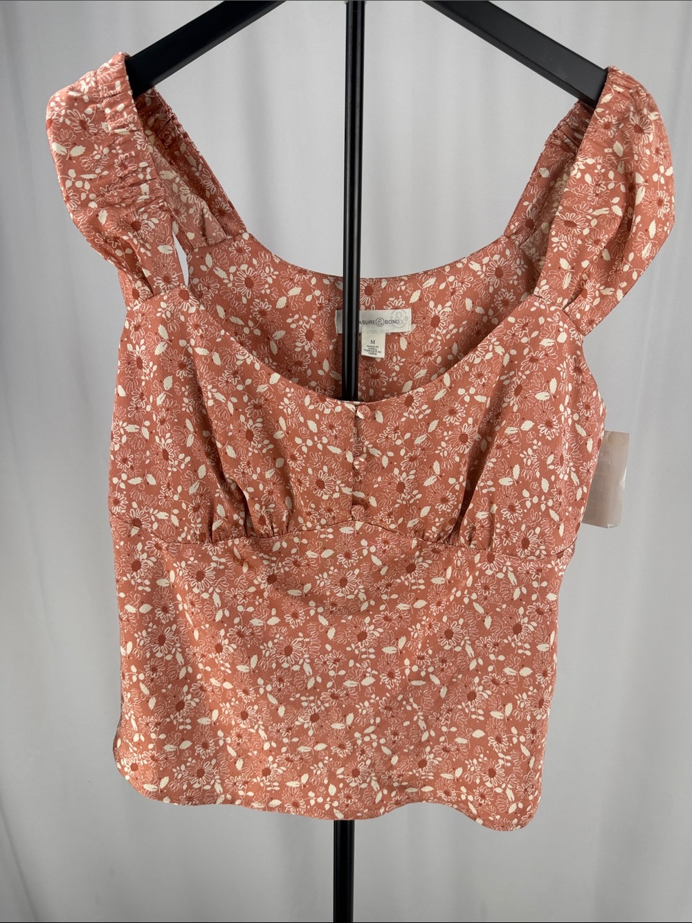 Treasure & Bond Rust Floral Square-Neck Camisole